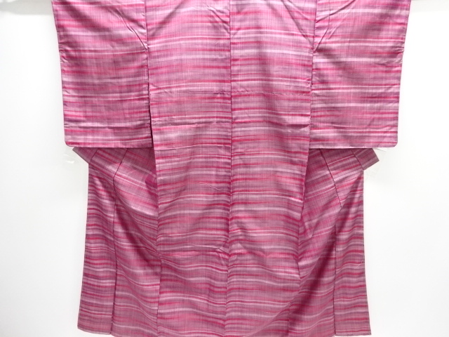 JAPANESE KIMONO / ANTIQUE KIMONO / TAISHO ROMAN STYLE / SILK / HAND WOVEN TSUMUGI / STRIPE